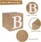 Baby Boxes with Letters for Baby Shower, 4pcs Rustic Farmhouse Style Boho Balloon Boxes with Burlap Grain for Birthday Gender Reveal Decoration Backdrop Photo Props
